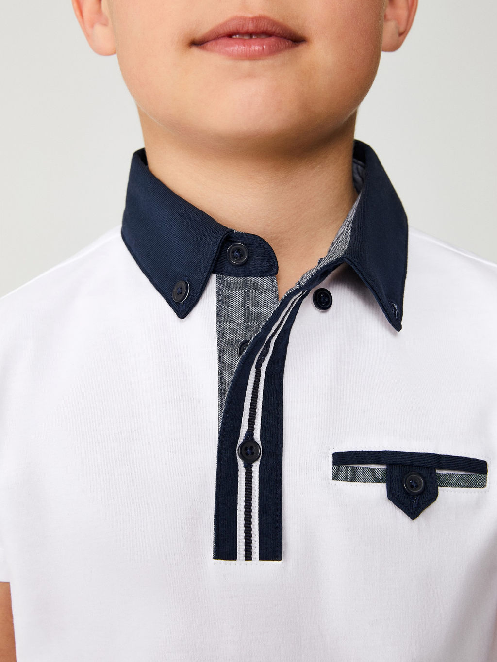 ACOOLA / Сорочка-поло верхняя для мальчиков Tukor белый  фото 2