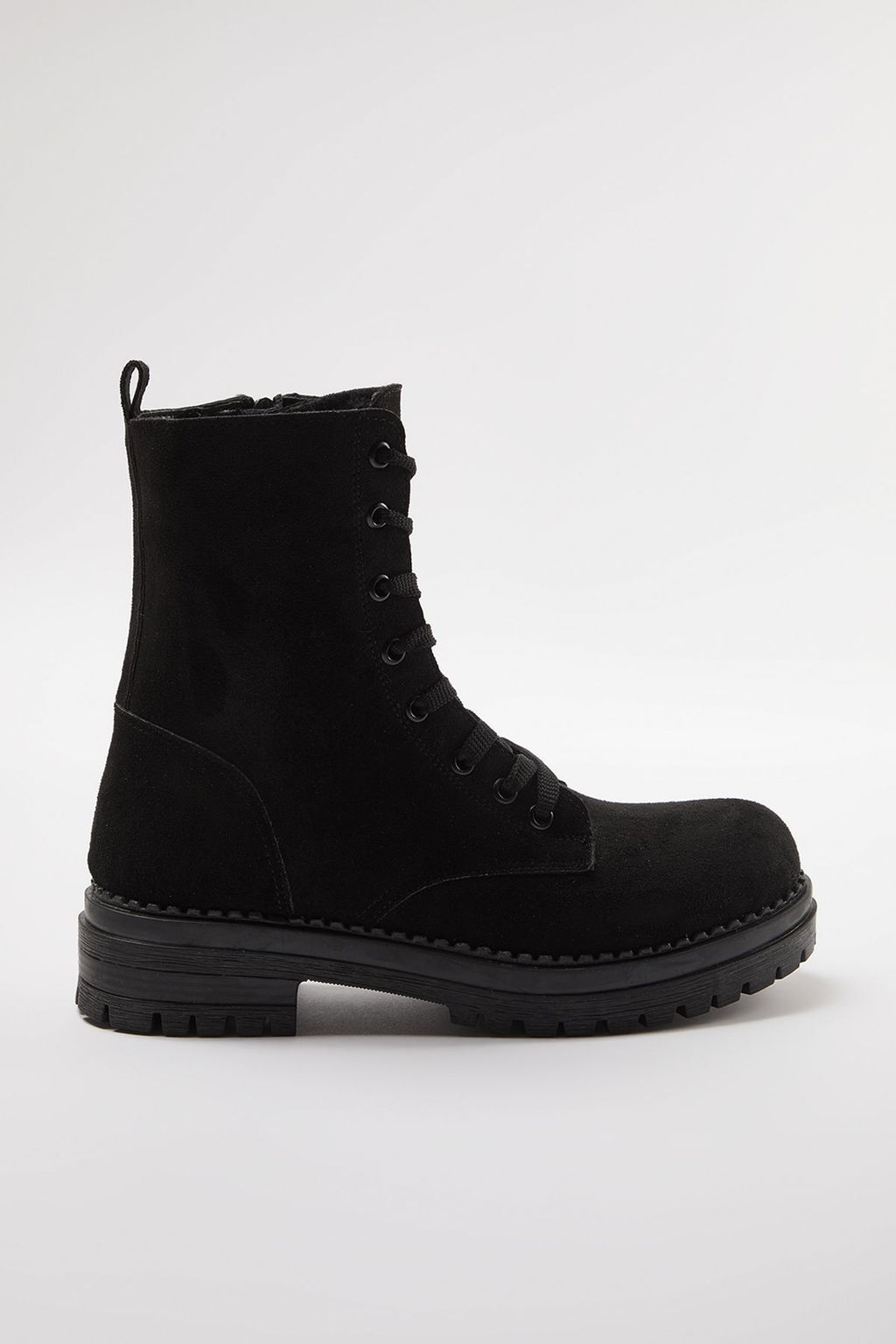Trendyol Shoes Siyah Suet Bagc?kl? ve Fermuarl? K?sa Duz Kad?n Postal Bot TAKAW25BO00026 - Trendyolmilla фото 8