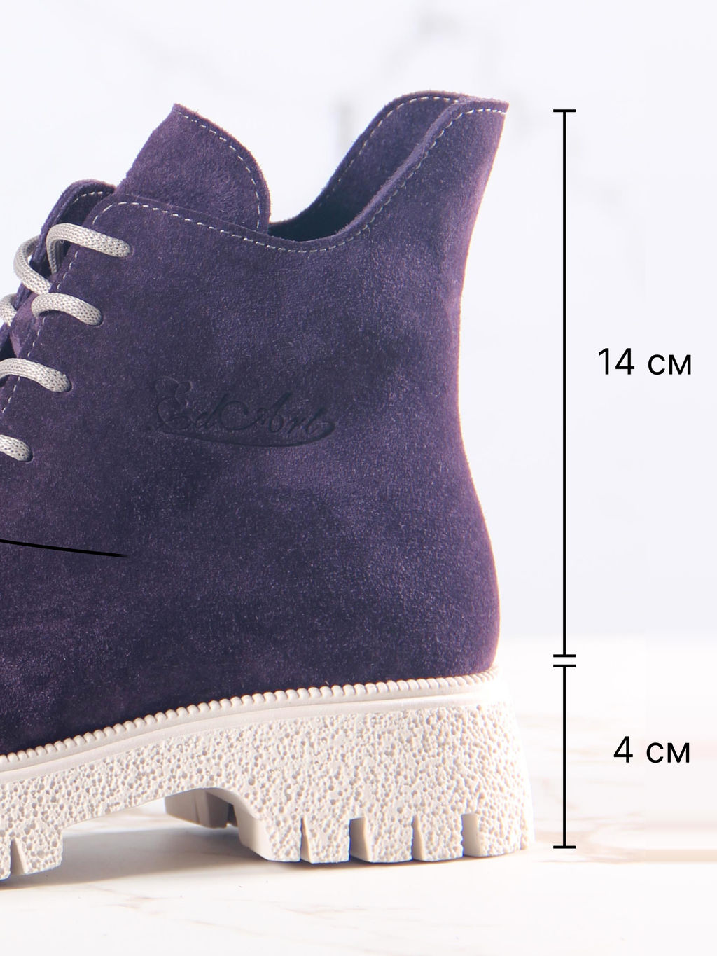 Ботинки EDART 228.V.1541be.Сливовая замша/шерсть