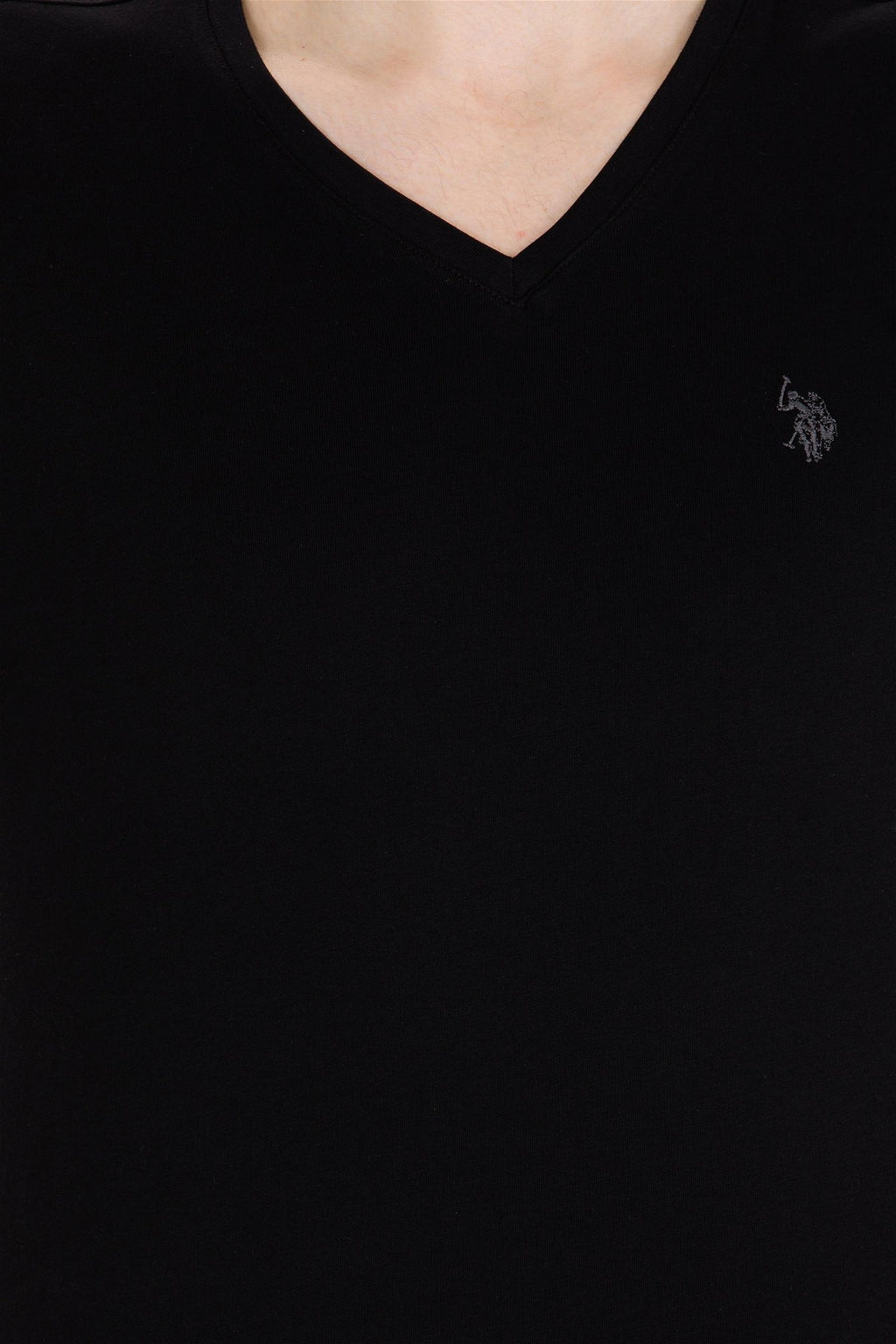 U. S. Polo Assn Мужская черная базовая футболка с v-образным вырезом - U.s. polo assn фото 12