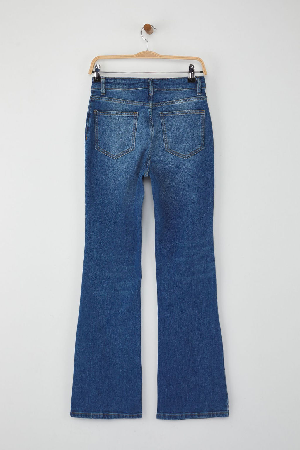 Teen Mavi Cep Detayl? Yuksek Bel Ispanyol Paca Flare Jeans TWOAW26JE00118 - Trendyolmilla фото 6