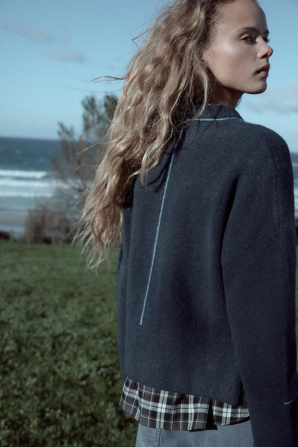 KNIT SWEATER WITH CONTRAST TRIMS - Zara фото 3