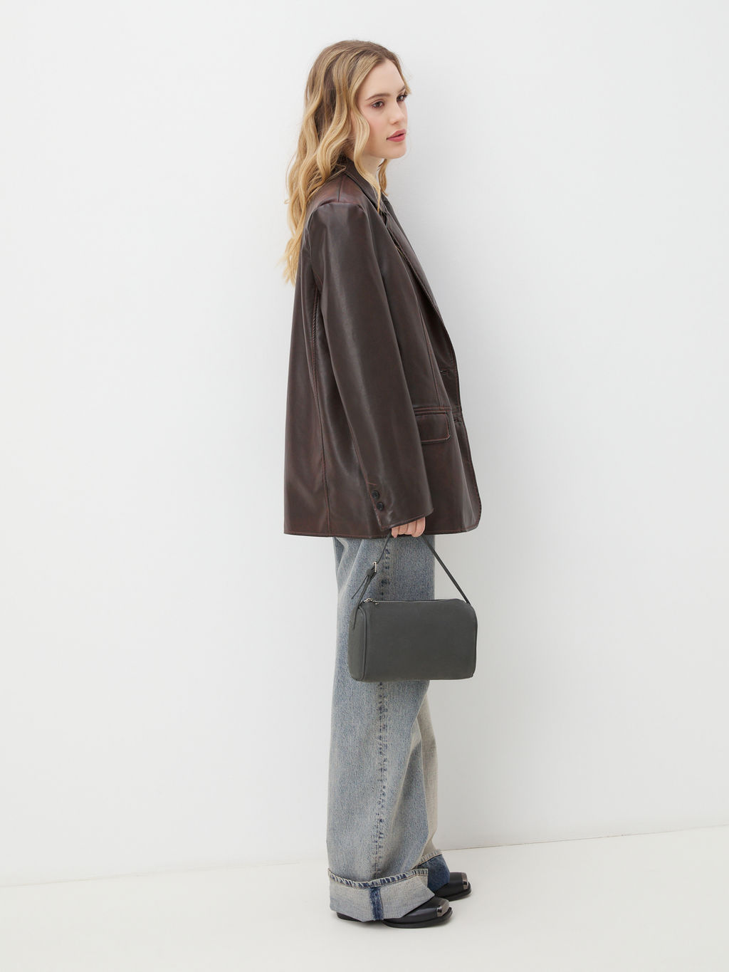 Женская сумка с ручками MAISON DAVID MARY Артикул 4489192, темно-серый фото 6