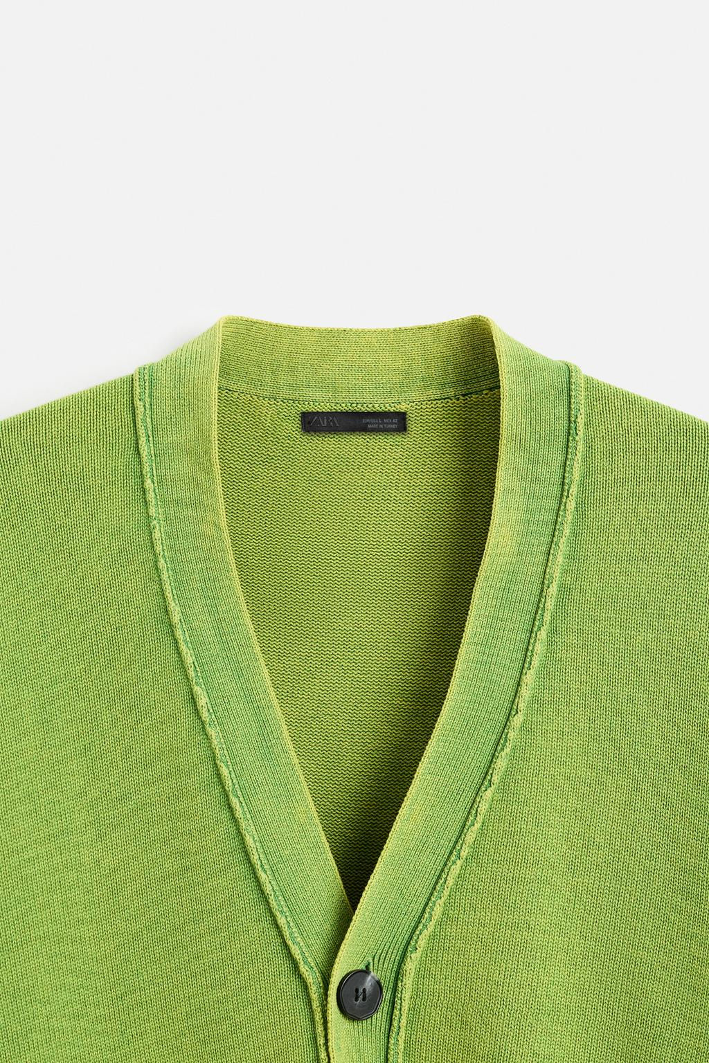 WASHED CARDIGAN WITH REVERSE EFFECT - Zara фото 4