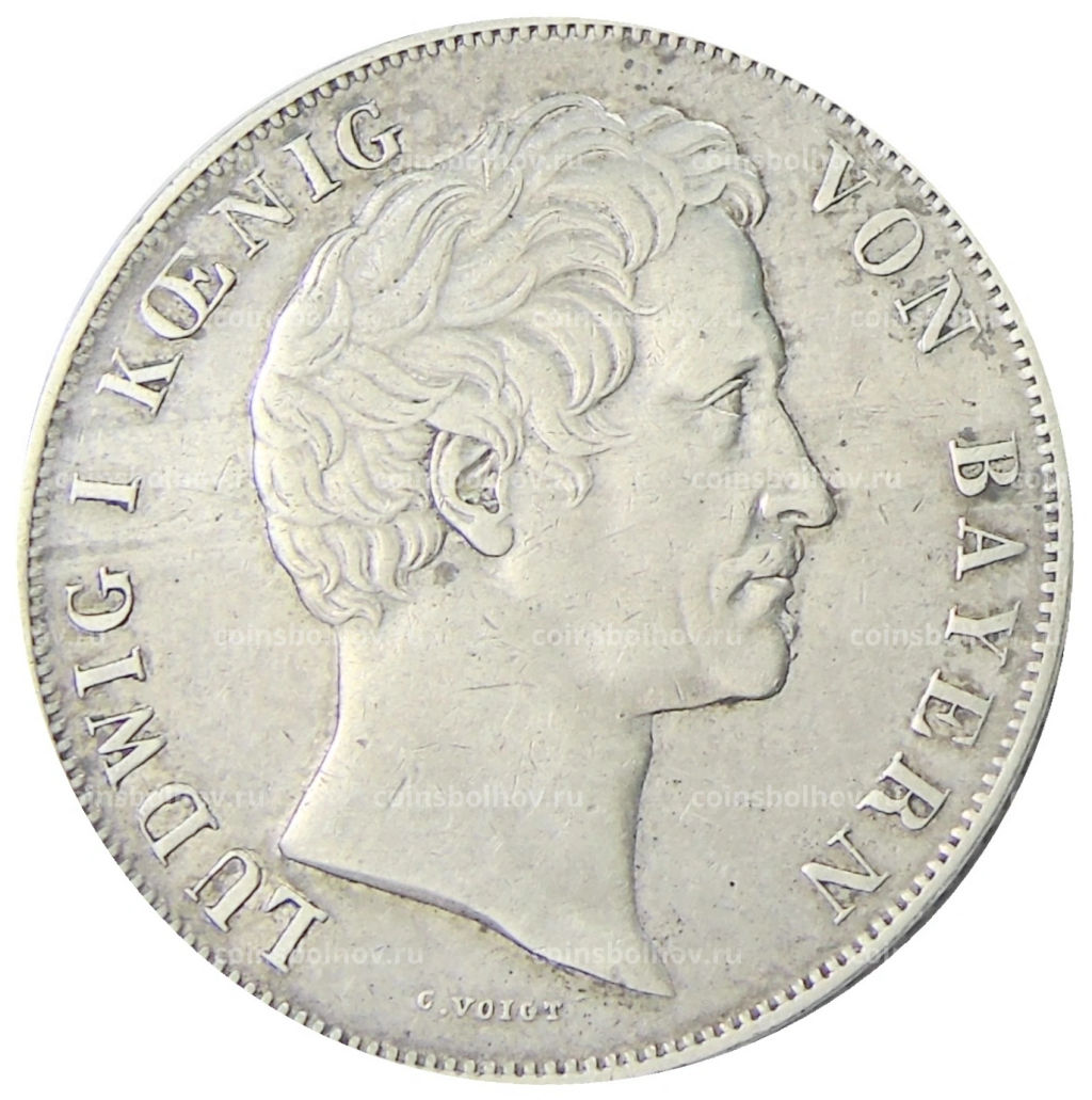 2 гульдена 1845 года Германские государства  Бавария