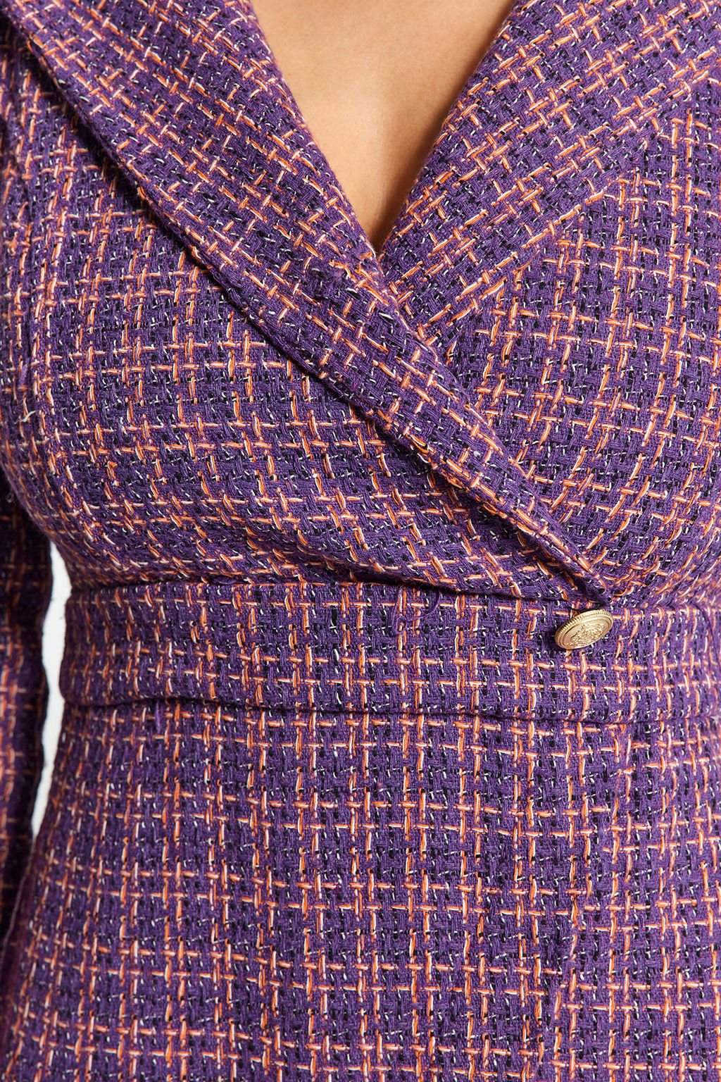 Trendyolmilla Bej Ekose / Kareli Dokuma Elbise TWOAW24EL00339 фото 13