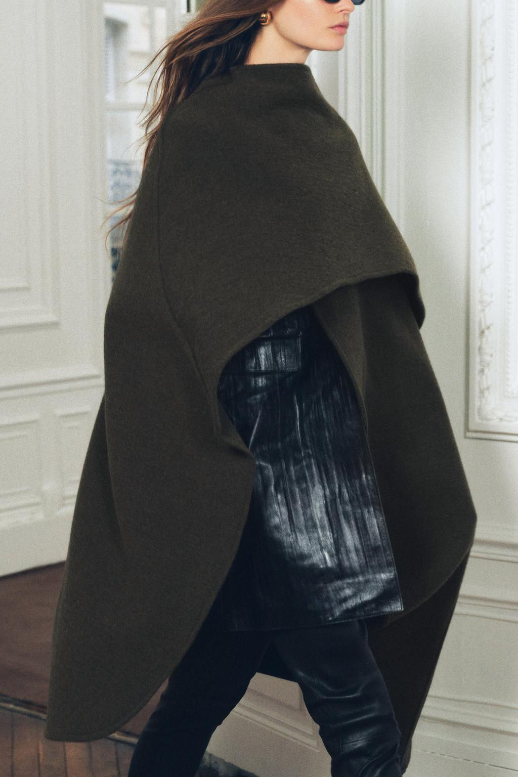 ASYMMETRIC WOOL BLEND CAPE ZW COLLECTION - Zara фото 14