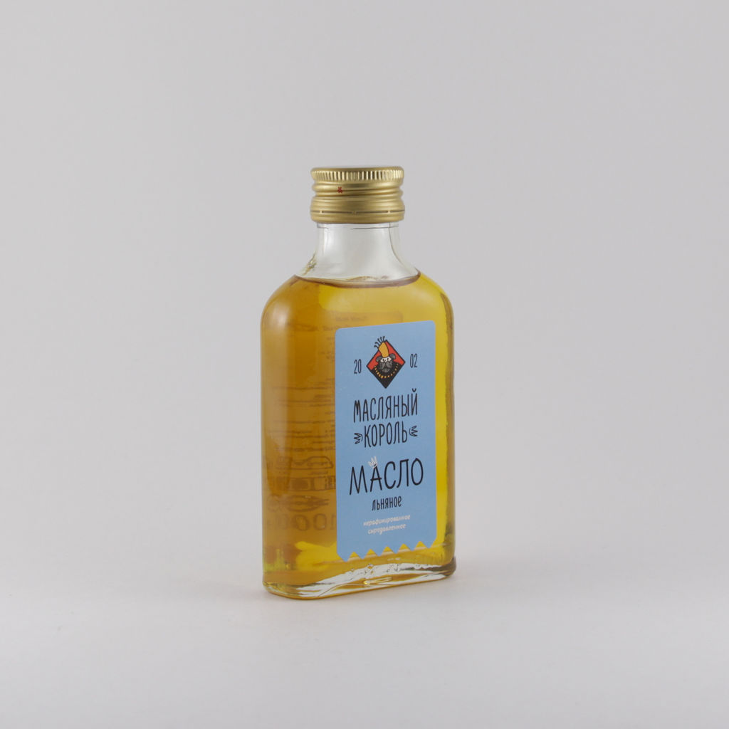 Масло льняное нерафинированное Масляный король 0,1л
