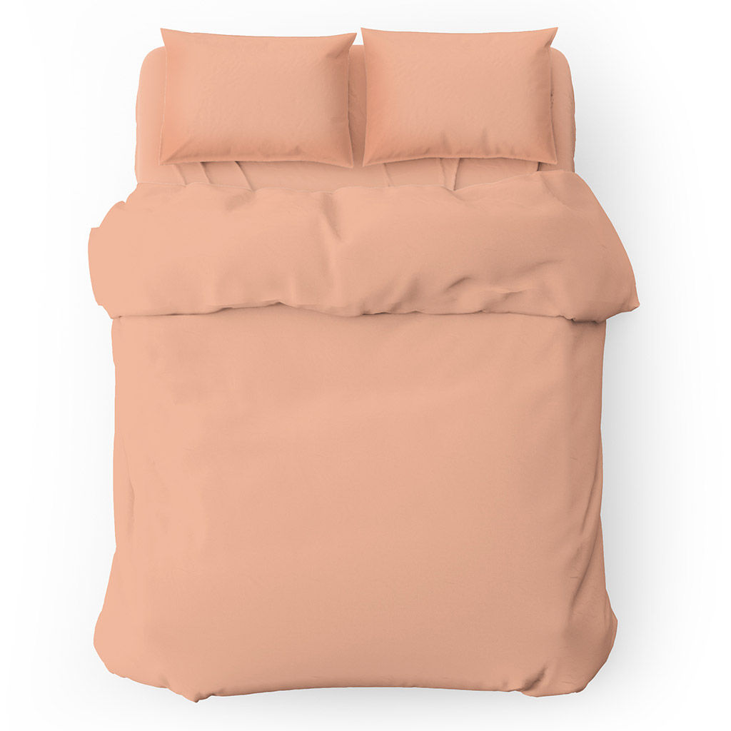 Постельное белье, комплект 1,5 спальный Персик, 4 предмета: пододеяльник 145х215см на кнопках, простыня 150х220см, 2 наволочки 70х70см с клапаном-запахом, перкаль 115г/м2, хлопок 100%, упаковка классическая ПВХ 32х41см, Домашняя мода (Россия)  фото 2