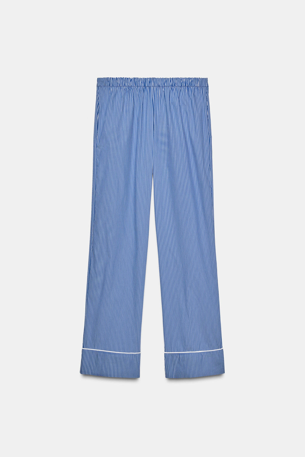 STRIPED PYJAMA-STYLE TROUSERS WITH CONTRAST - Zara фото 3