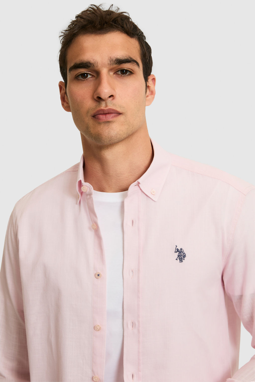 Erkek A__k Pembe Uzun Kollu Basic G_mlek - U.s. polo assn фото 2