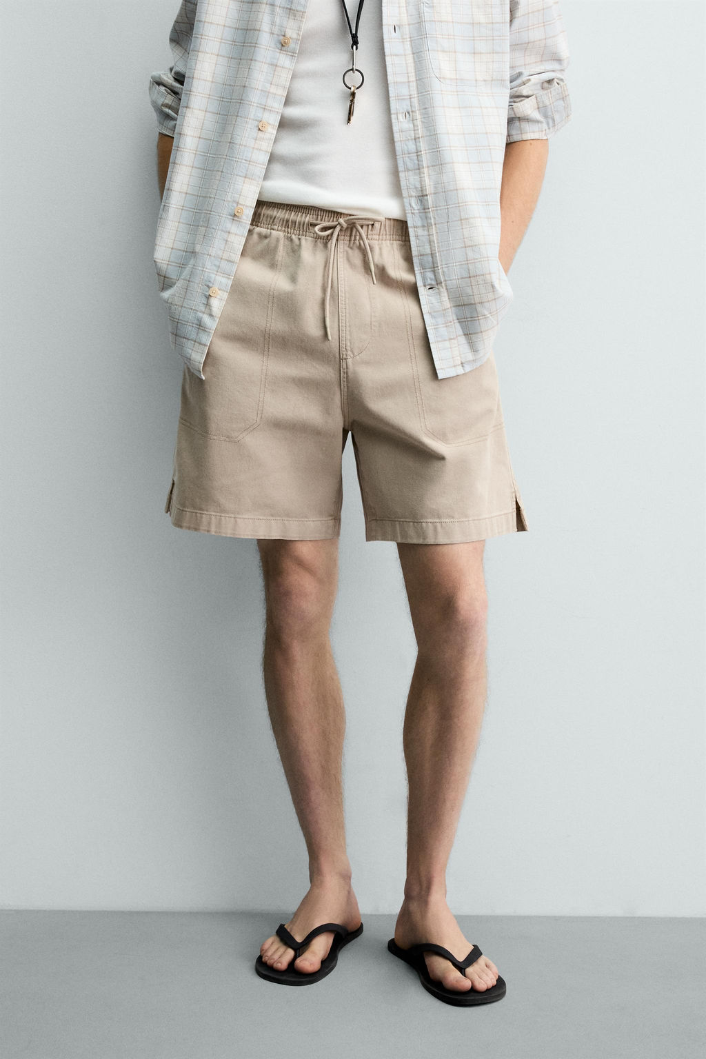 BERMUDA LAVADA ESTRUCTURA WAFFLE / Gris antracita - Zara фото 2