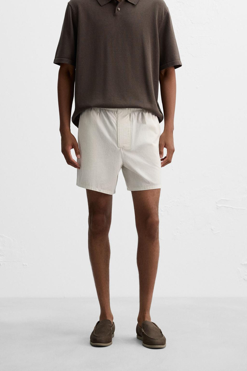 COTTON-HEMP STRIPED BERMUDA SHORTS - Zara фото 2