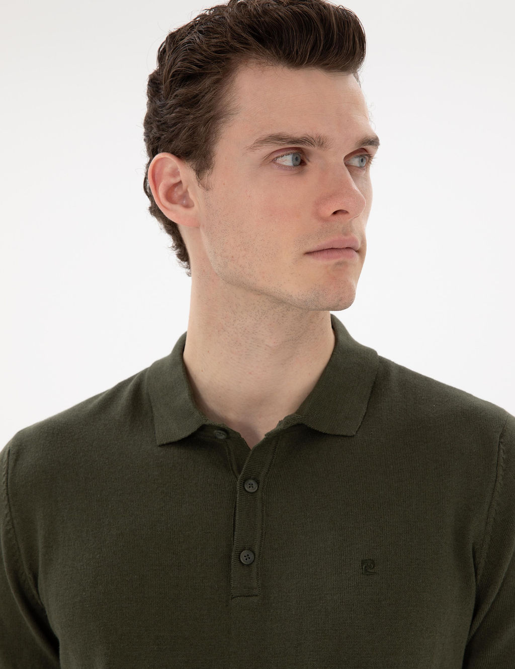 Haki Slim Fit D__meli Polo Yaka Triko Ti__rt - Pierre cardin фото 2