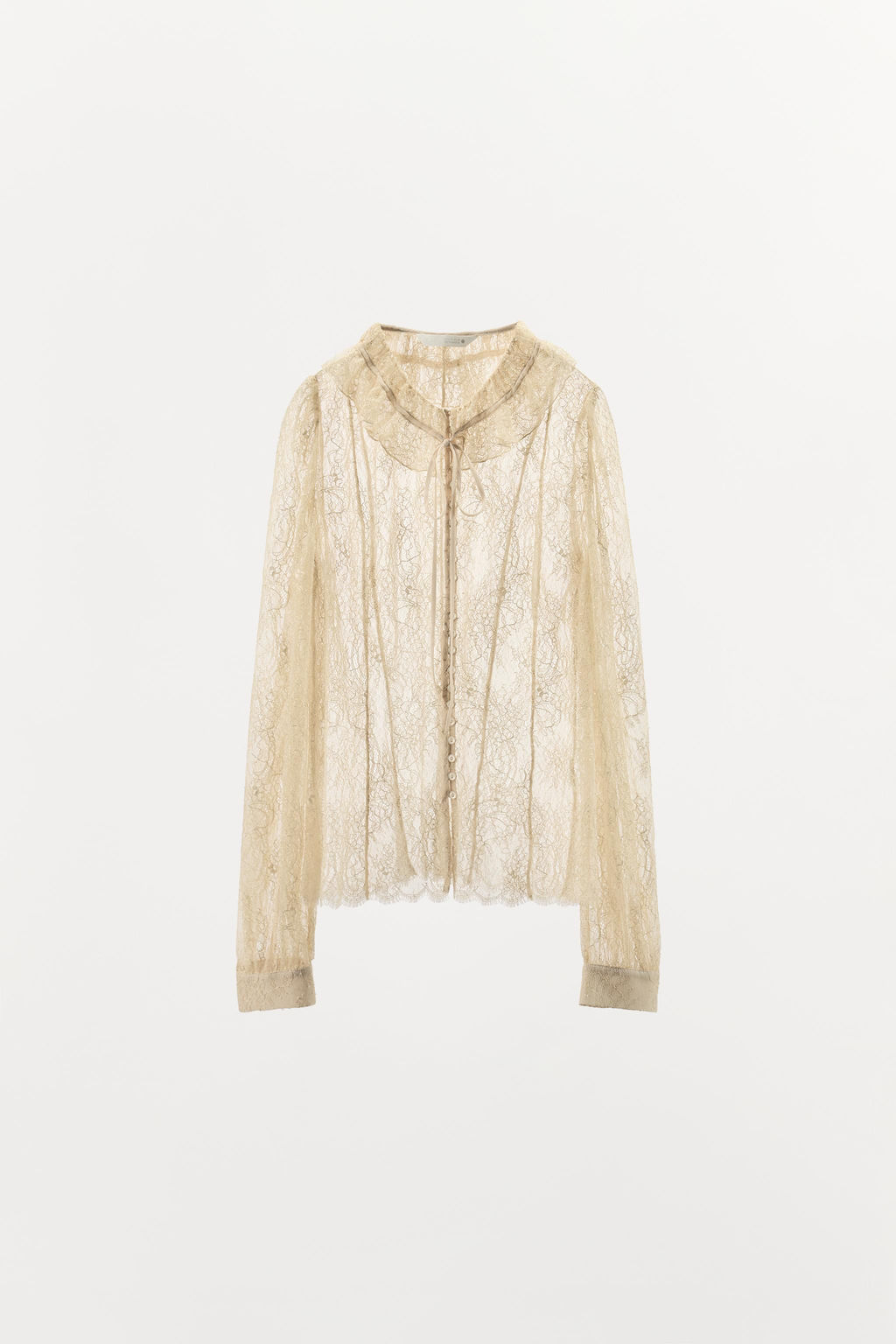 CAMISA ENCAJE BOTONES ZW COLLECTION LIMITED EDITION / Crudo - Zara фото 2