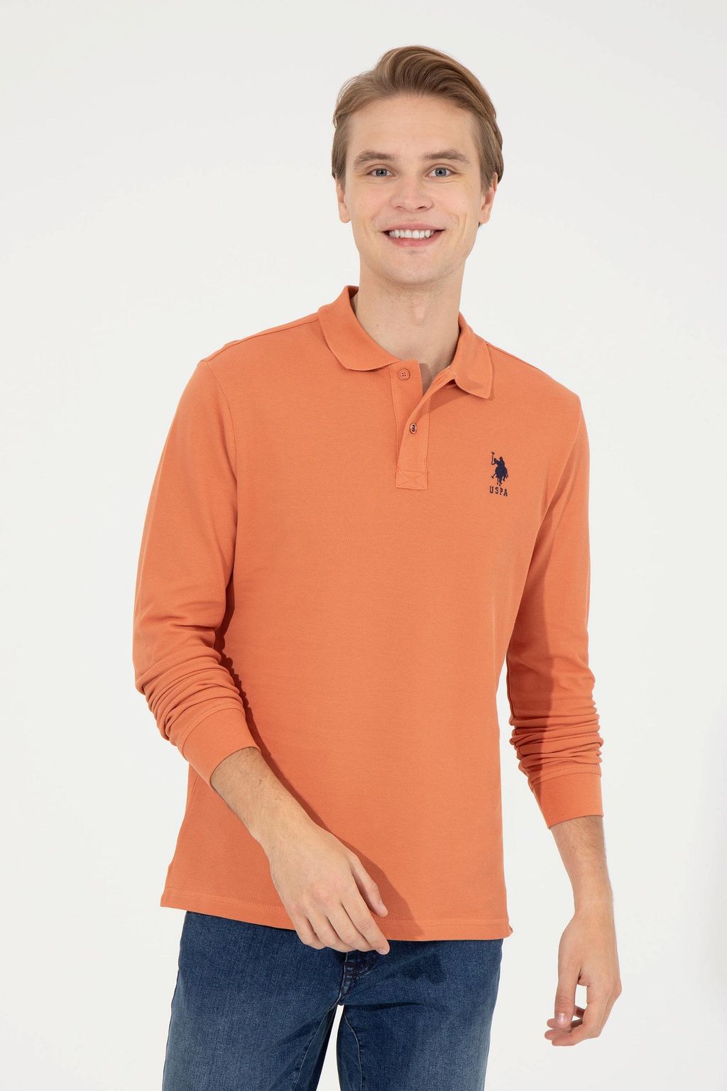 Мужская толстовка с воротником поло с плиткой Basic - U.s. polo assn фото 4