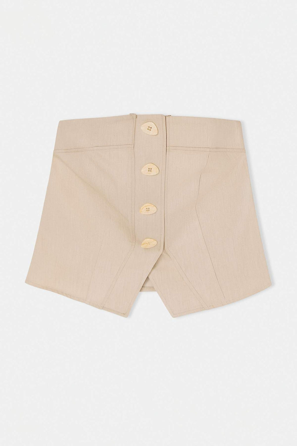 Bej Dugme Detayl? Straplez Dokuma Bluz TWOSS26BZ00450
