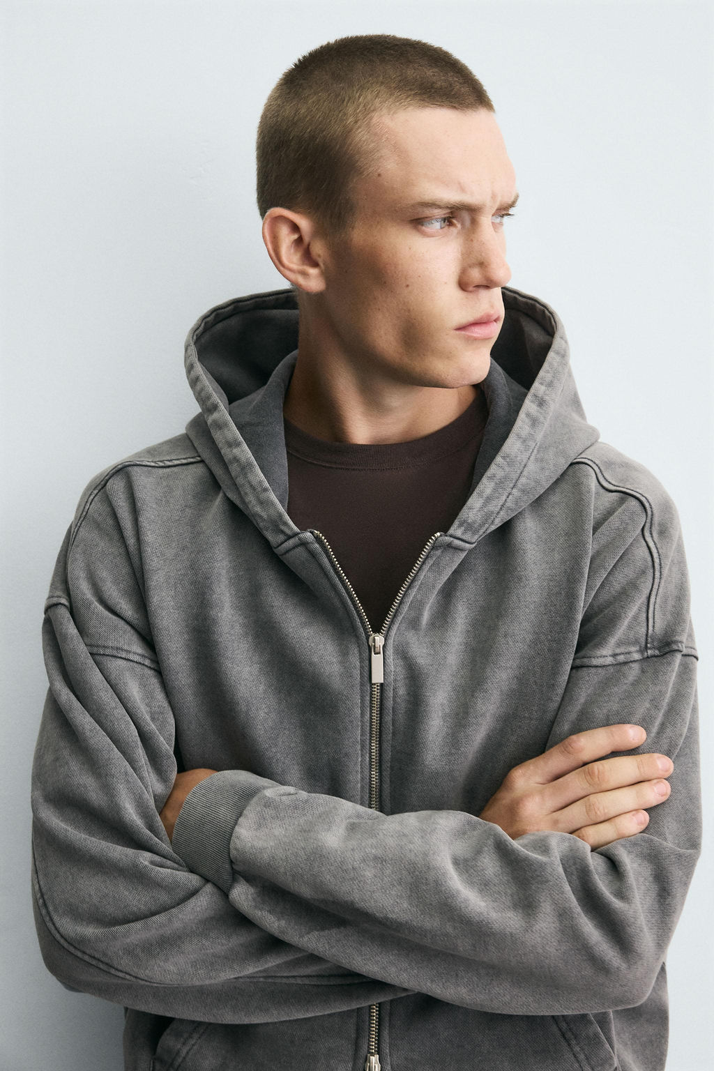 WASHED ZIP HOODIE - Zara фото 6