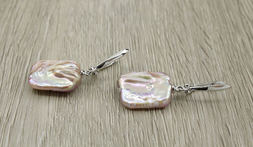 Серьги Барокко с розовым жемчугом и серебряной швензой - Agat77 фото 2