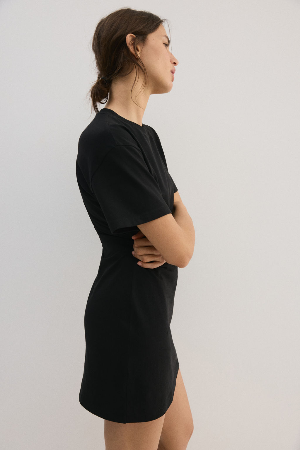 Vestido camiseta de algod?n silueta reloj de arena - H&m фото 4
