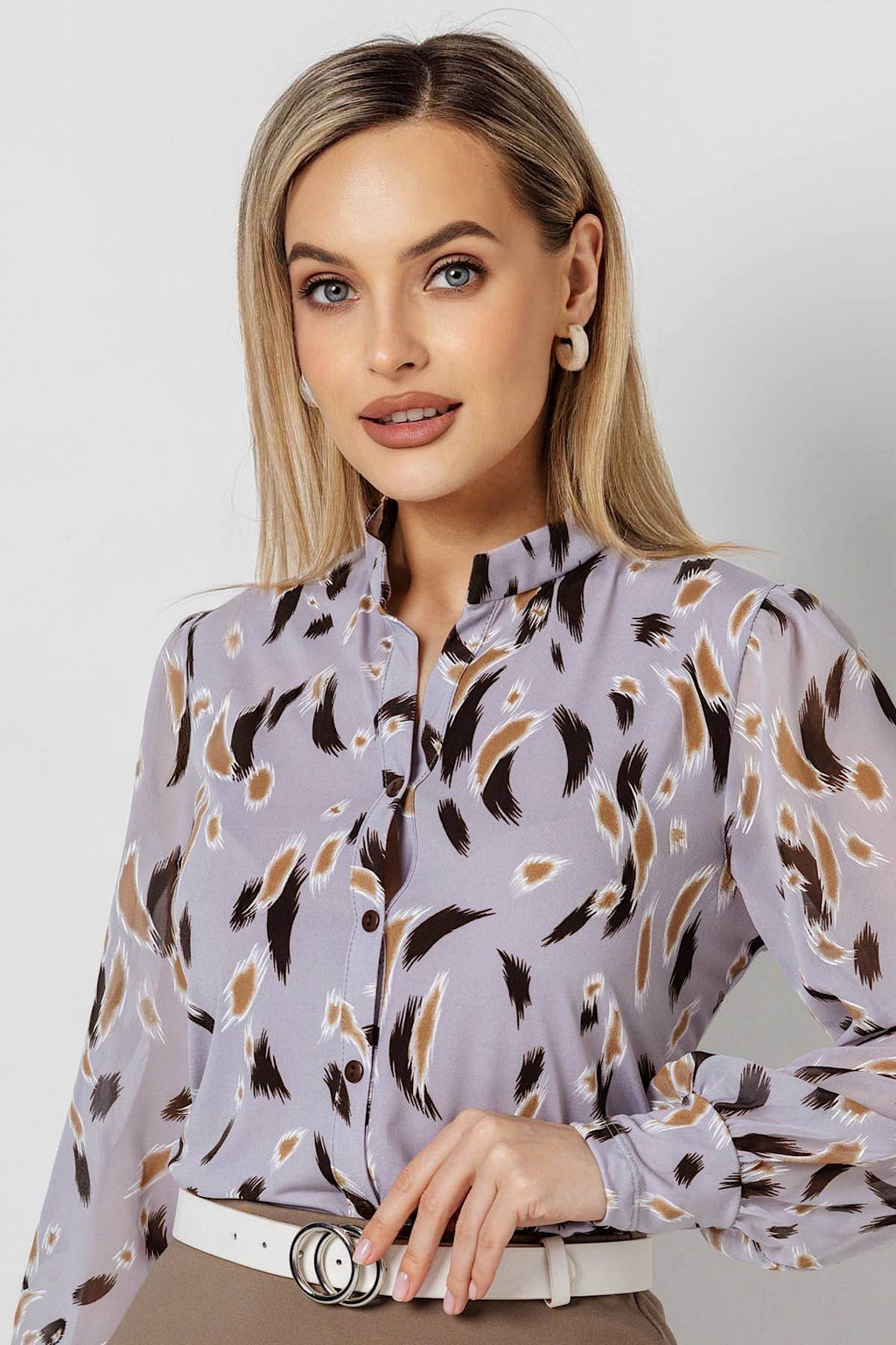 Блузка женская 1295/03/Серо-сиреневый