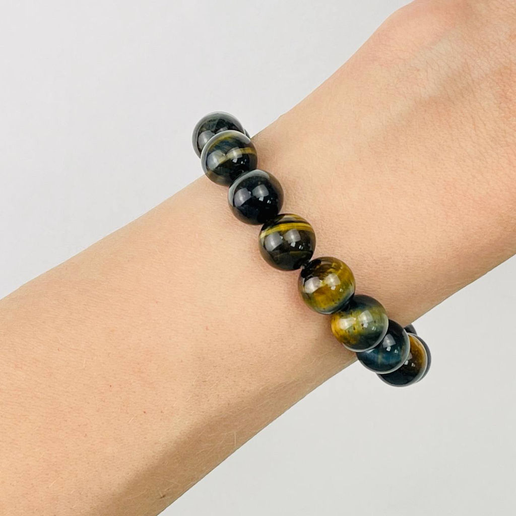 Браслет из Тигрового и Соколиного глаза 17,5 см