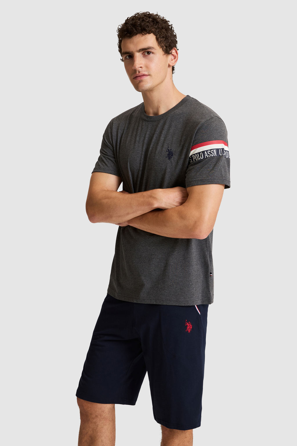 Erkek Antrasit Melanj Pijama TakДmД - U.s. polo assn фото 2