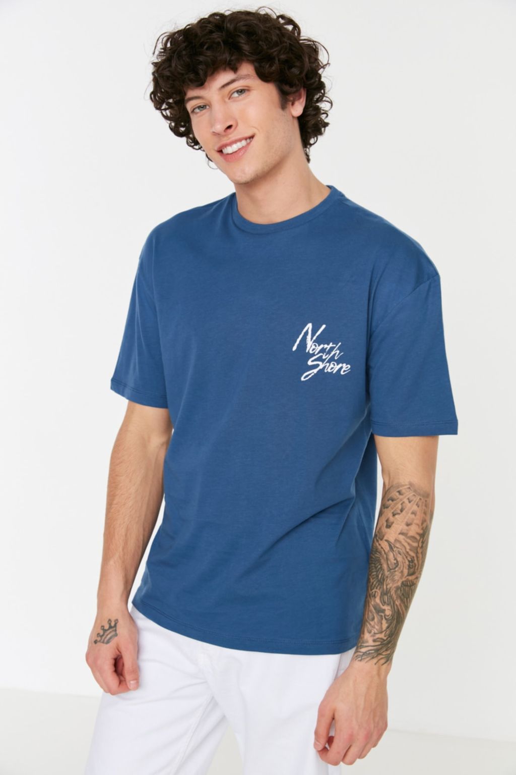 TRENDYOL MAN Bordo Oversize/Genis Kesim Bask?l? %100 Pamuklu T-Shirt TMNSS20TS1099 - Trendyolmilla фото 5