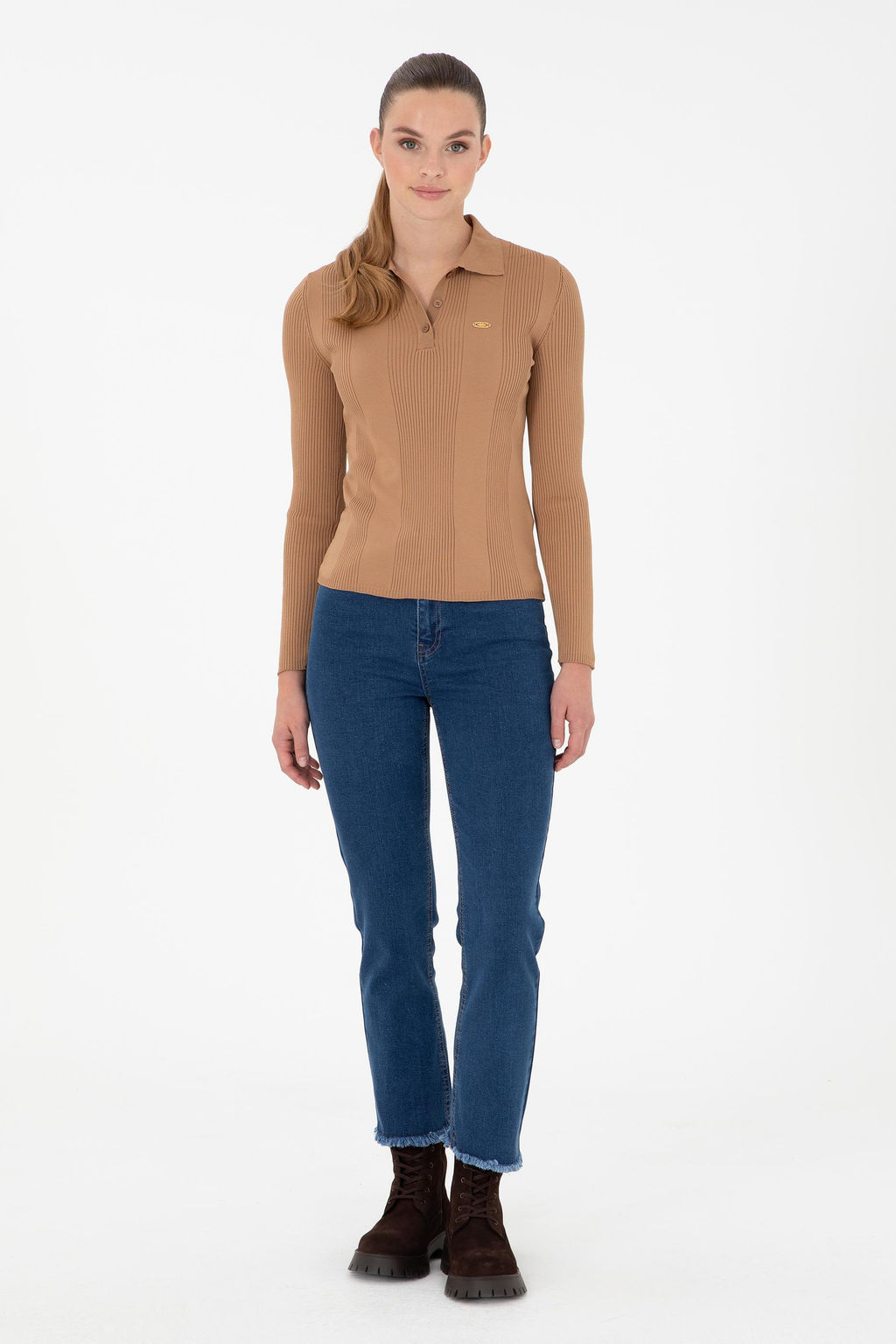 Брюки джинсовые женские U.S. Polo Assn хлопок с эластаном синие  фото 3