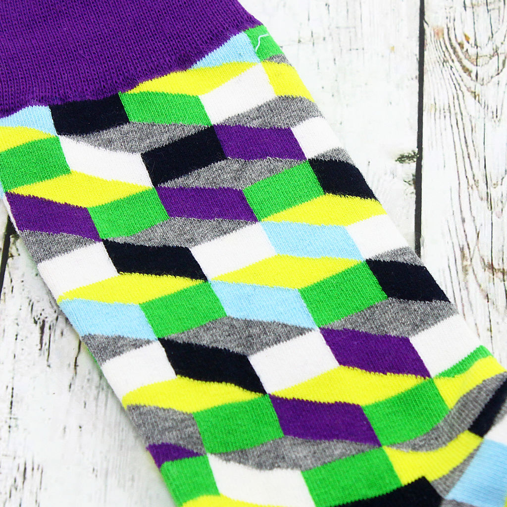 Носки р.40-45 Bricks 3D Фиолетово серые - Krumpy фото 3