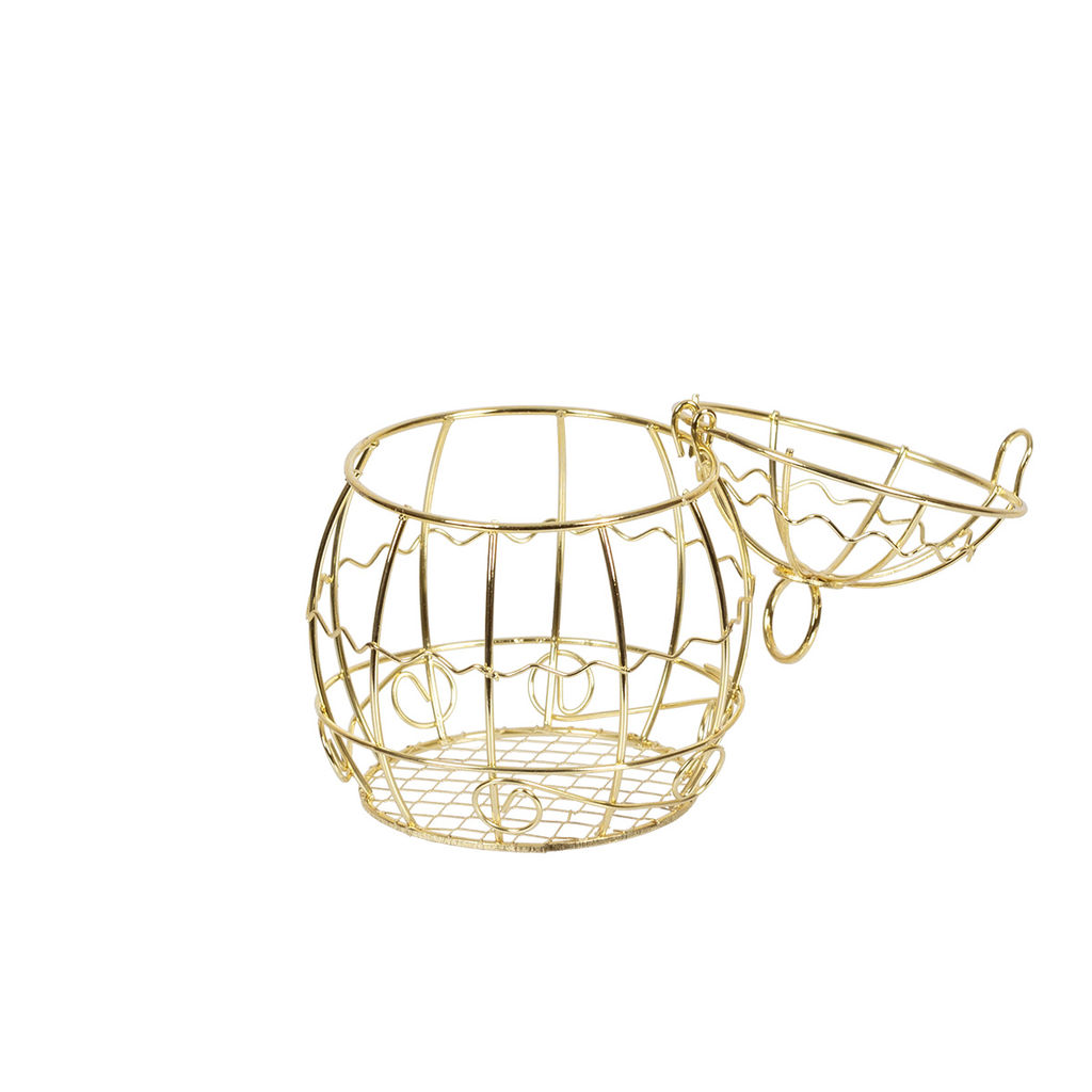 Миниатюра садовая Blumentag MET-404 Клетка металл 9 х 7 см 01 Золотистый  фото 4