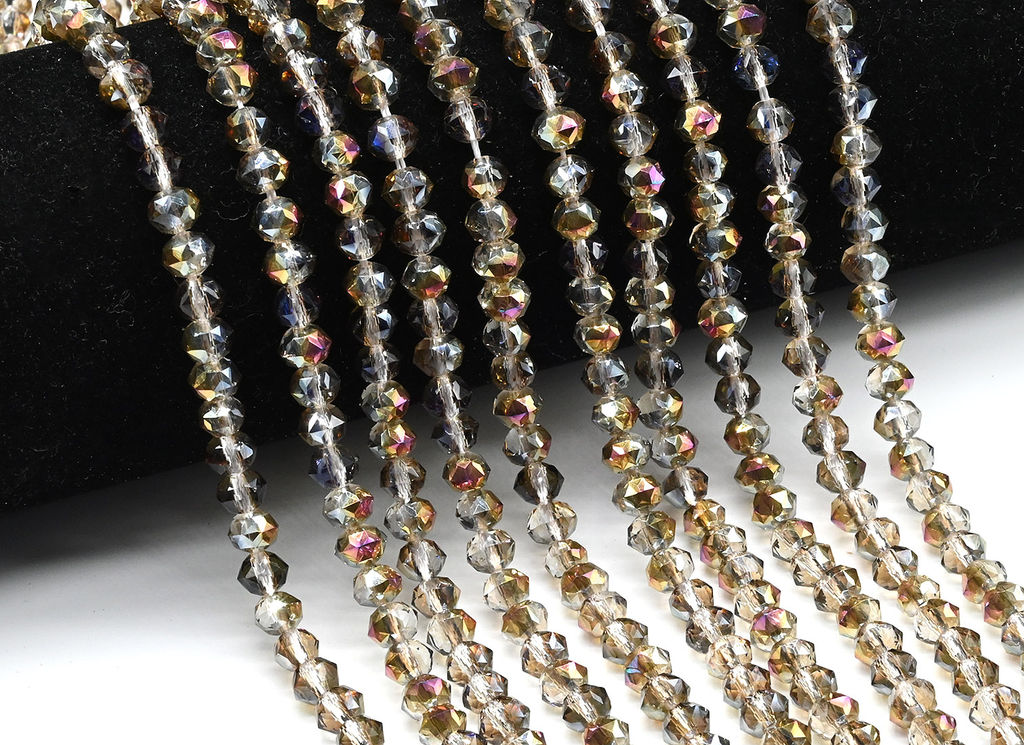 Бусины из циркона шарик гр.6мм цв.хамелеон, 40см, 83 бусины Радуга камня