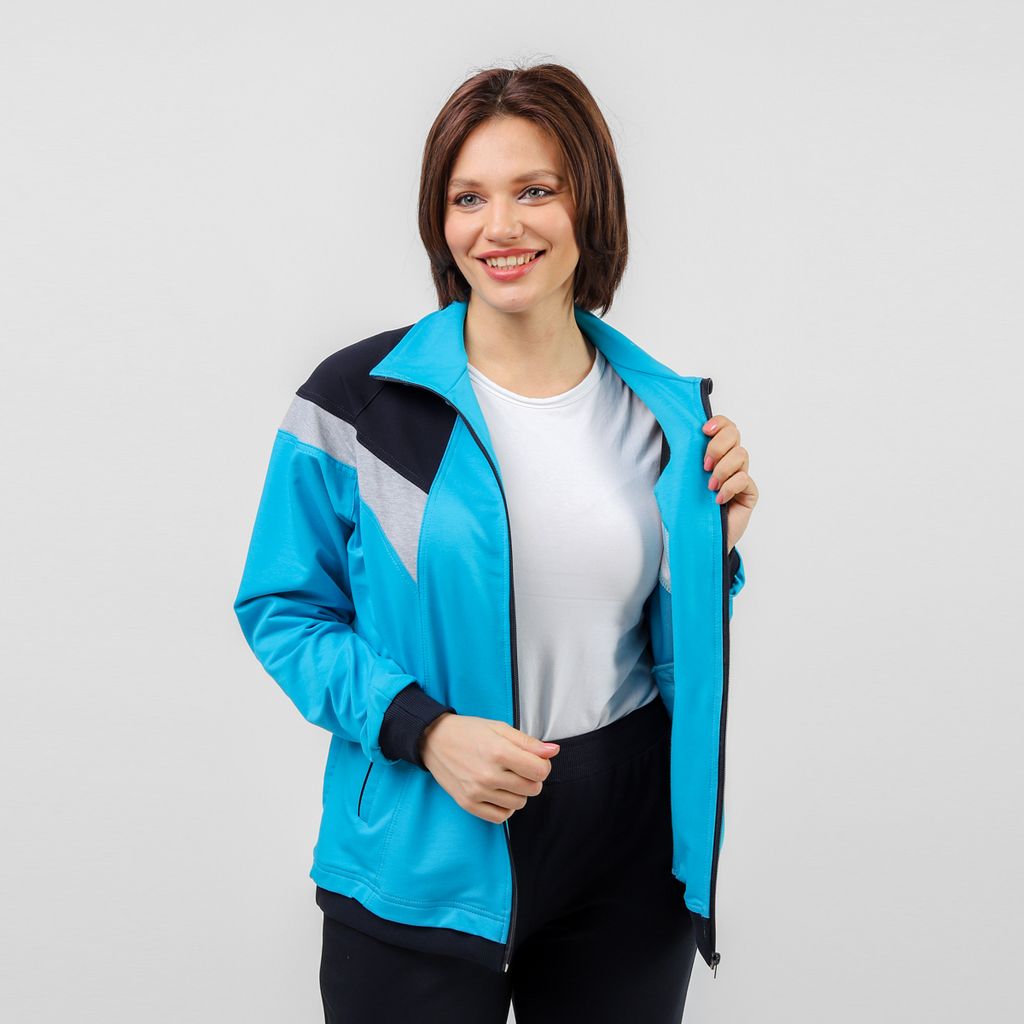 RODOS Спортивный костюм женский весна/лето М-172/1 Ментол/Синий  фото 37