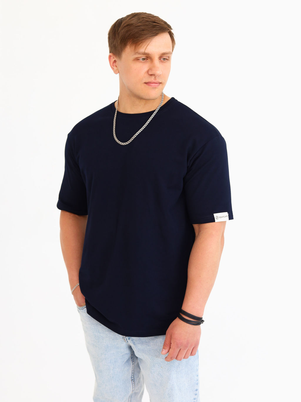 Футболка oversize Bearcape Ф2 (т. синий) фото 4