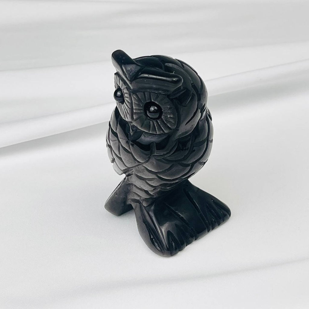 Фигурка Сова из серебристого Обсидиана