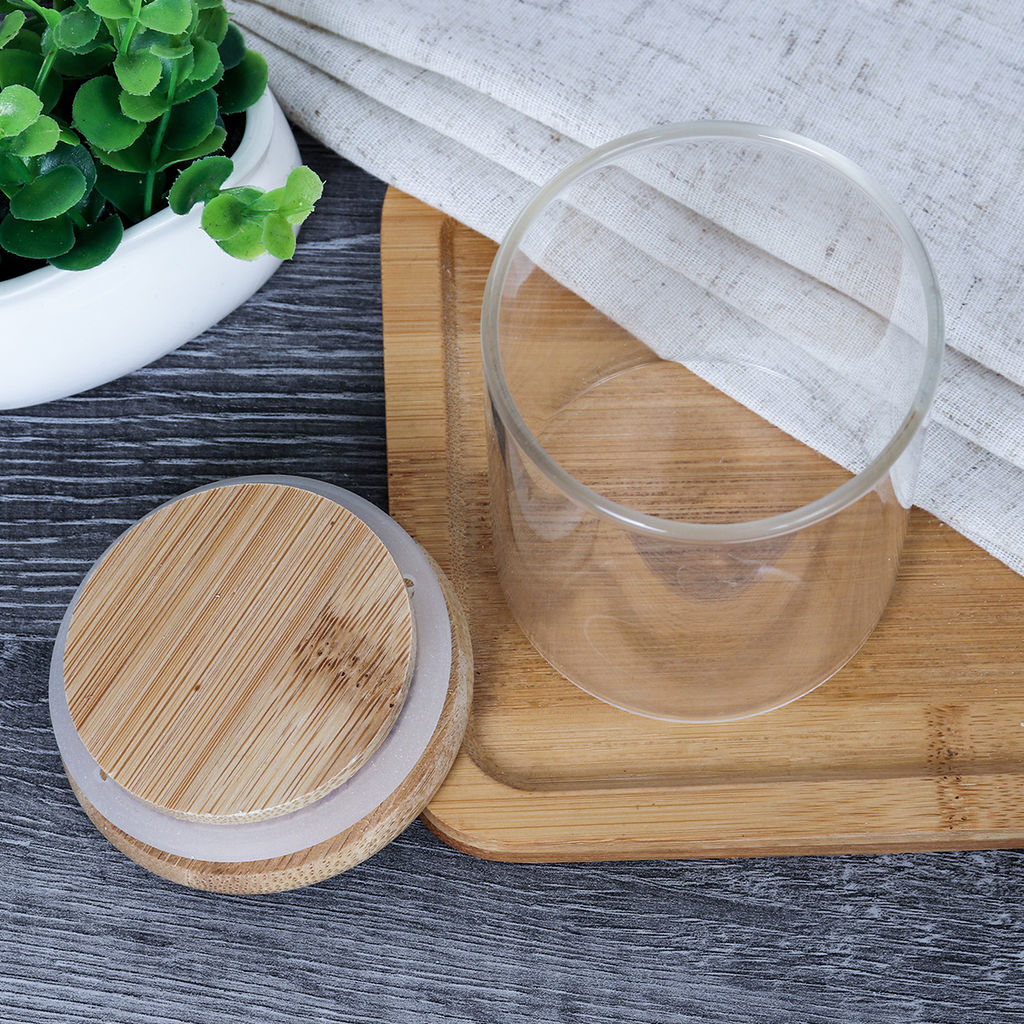 Банка для хранения бамбуковая крышка d-60/82 мм 250 мл / GT-35-11 /уп 200/
