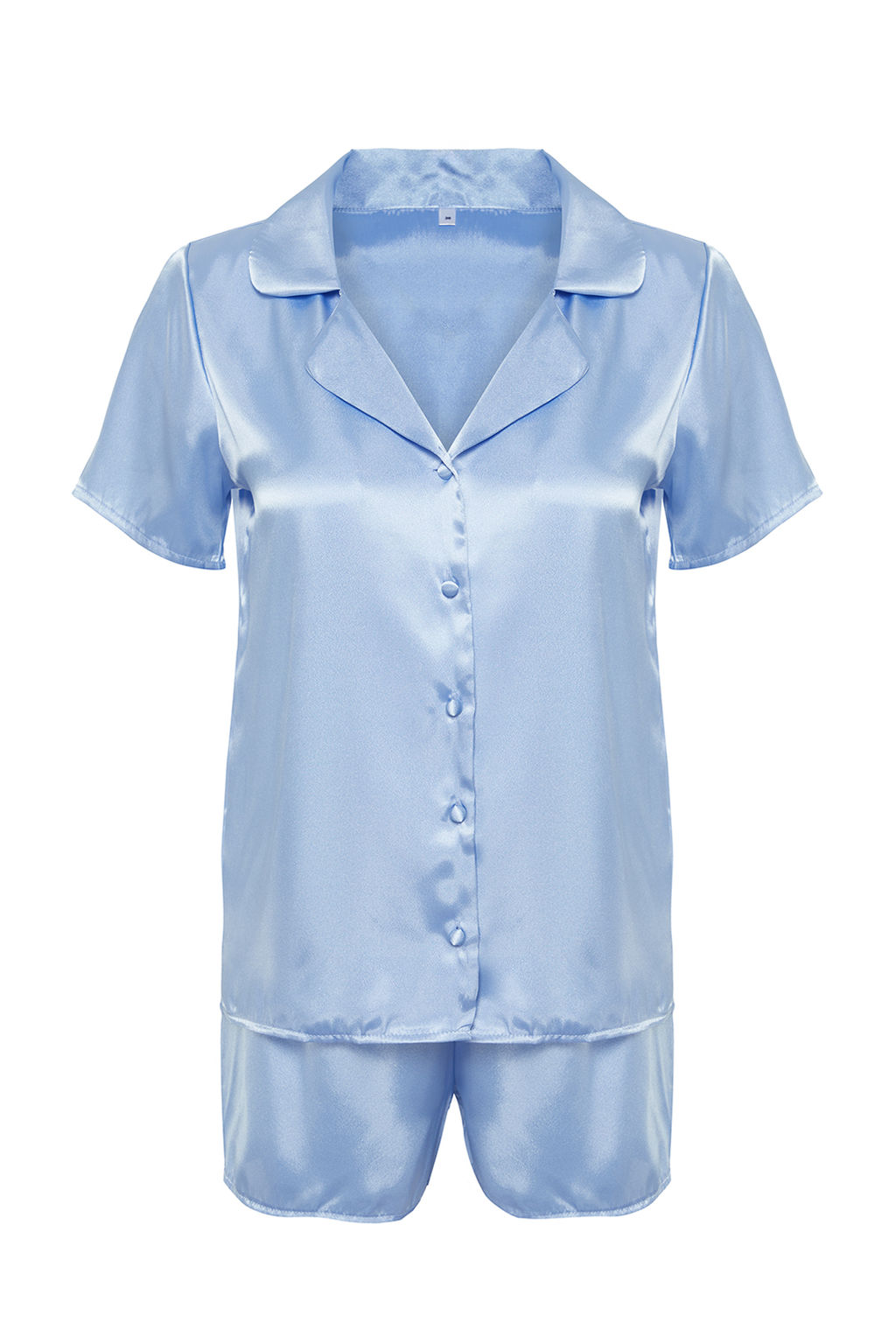 Trendyolmilla Mavi Saten Sortlu Dokuma Pijama Tak?m? THMSS24PT00118 фото 15