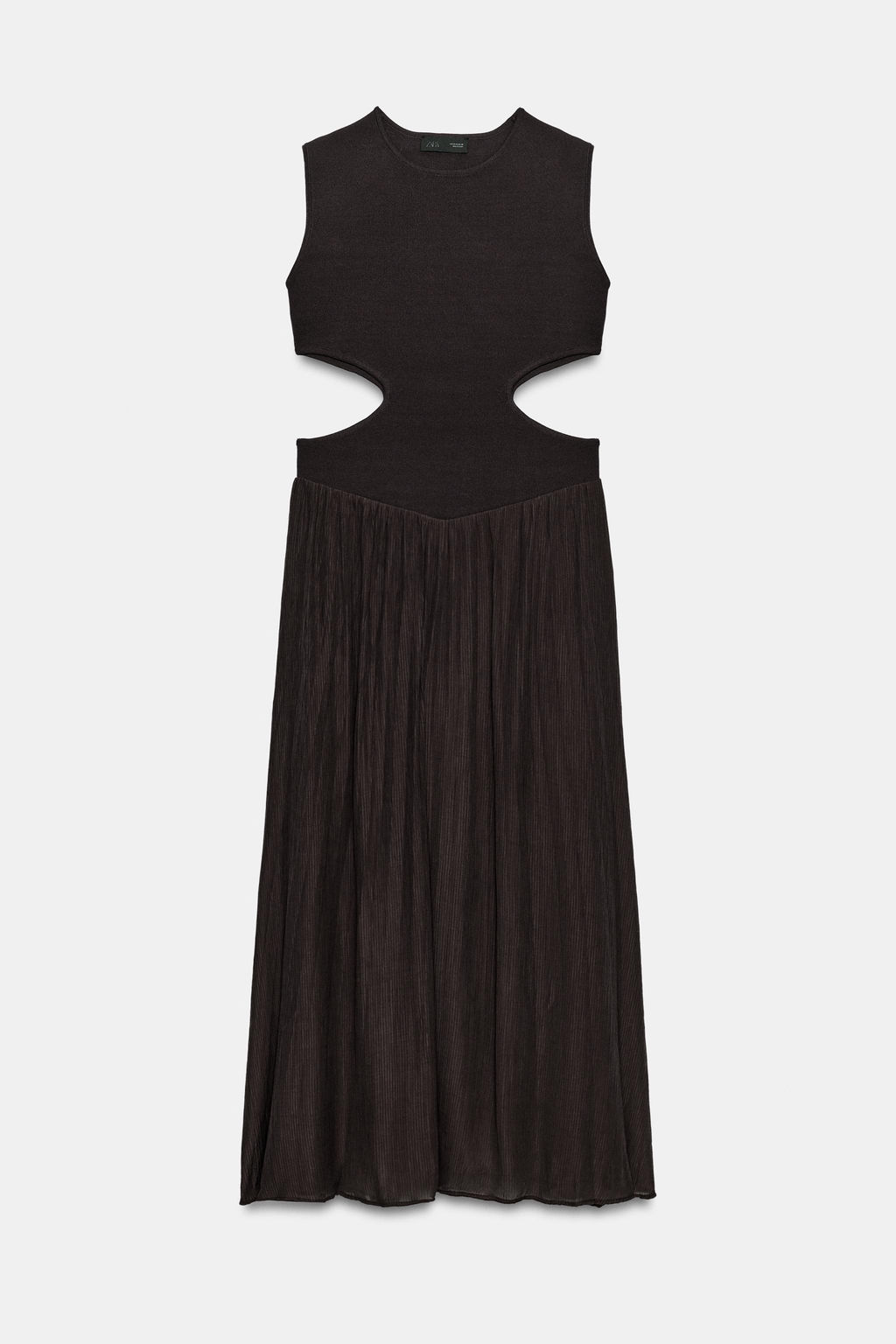 VESTIDO COMBINADO PUNTO CUT OUT / Marr?n - Zara фото 8