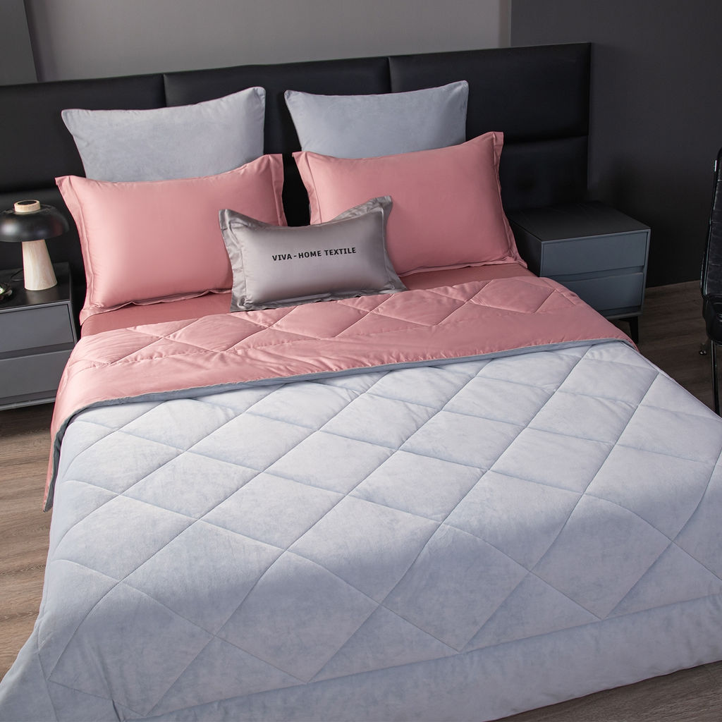Комплект постельного белья на резинке Сатин Velvet Premium с Одеялом VPR002 180*200*25;160*200*25;140*200*25 Евро наволочка