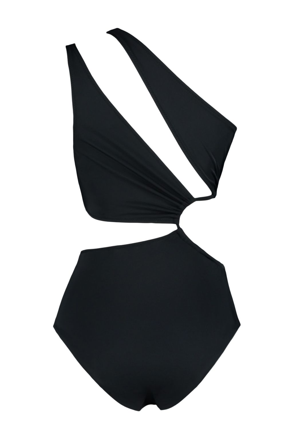 Siyah Tek Omuz Tunelli Cut Out/Pencereli Regular Core Mayokini TBESS23MA00206