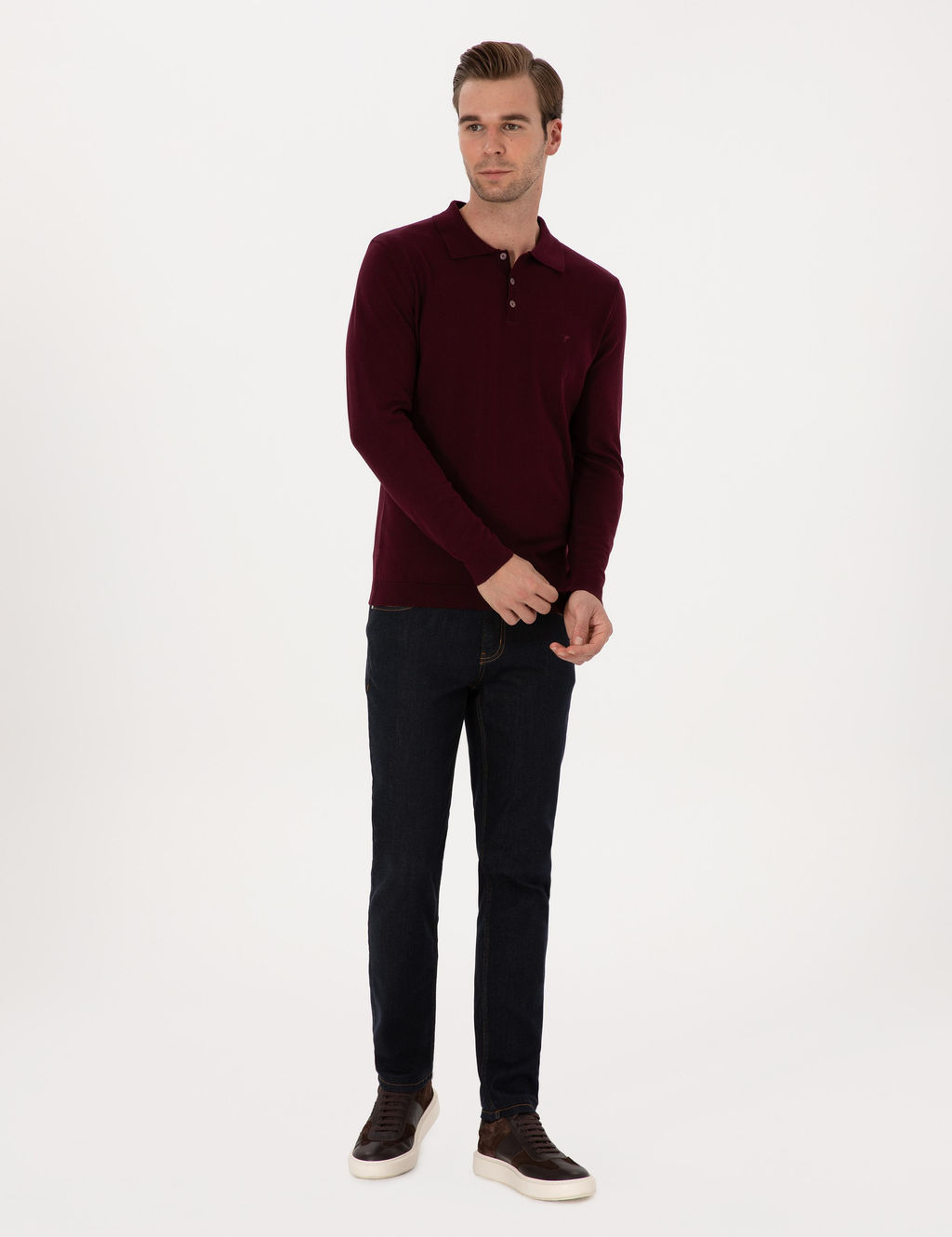 Lacivert Slim Fit Pamuk Kar___ml_ Jean Pantolon