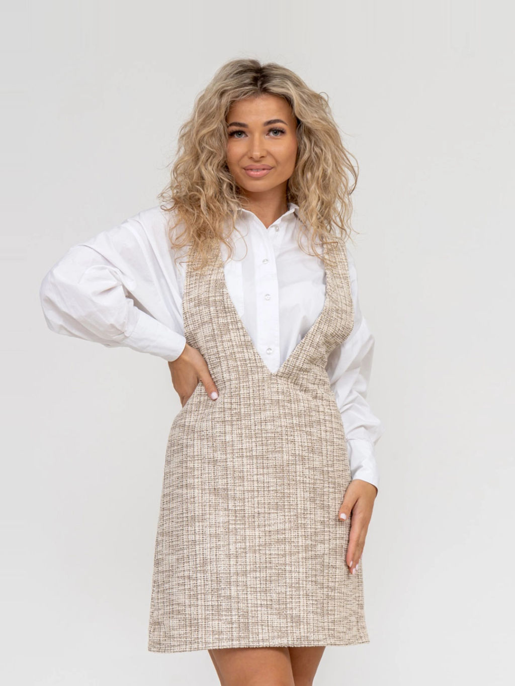 Сарафан женский, цвет белый