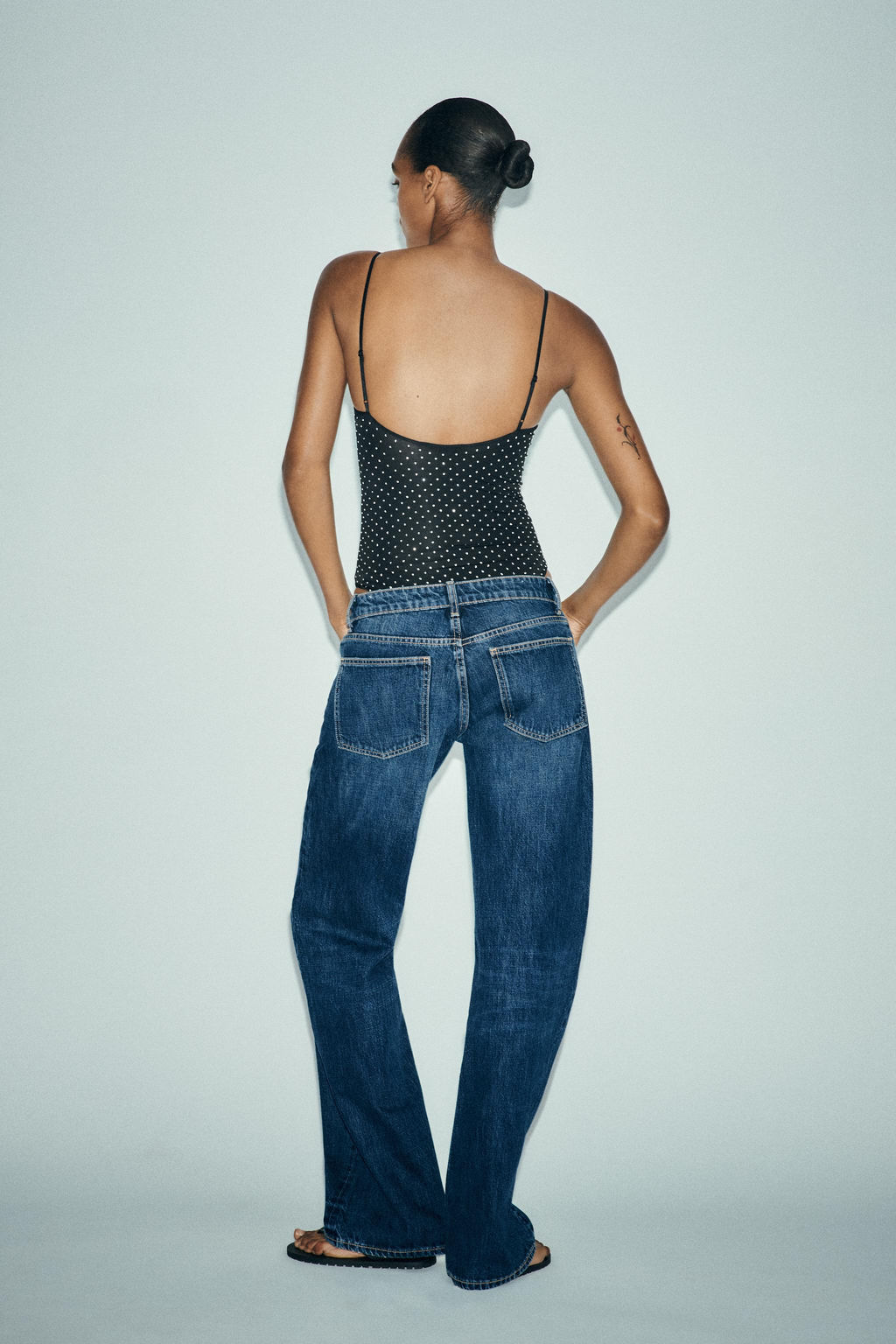 POLYAMIDE BODYSUIT WITH RHINESTONES - Zara фото 14