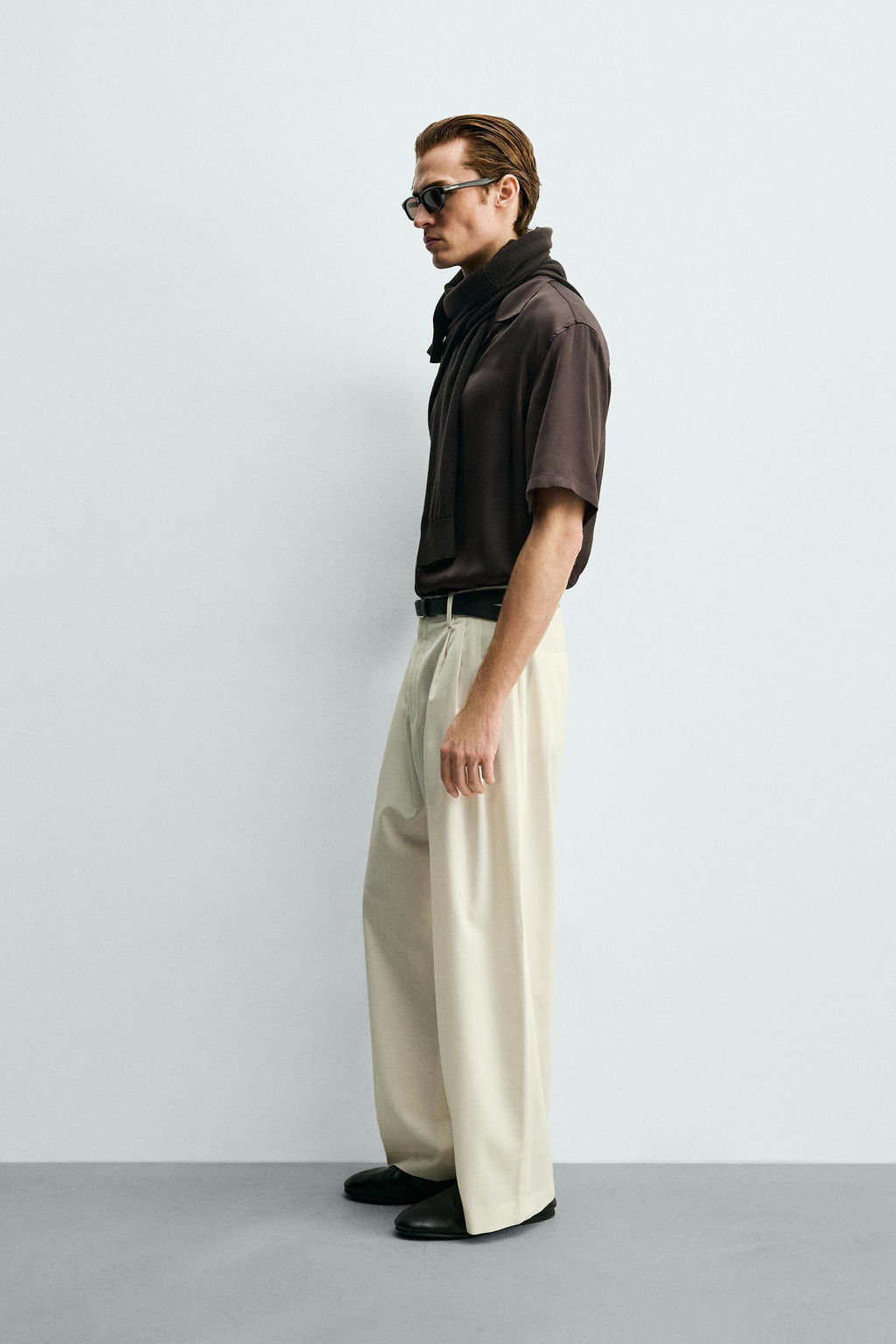 CAMISA SATINADA RELAXED FIT / Marr?n - Zara фото 4