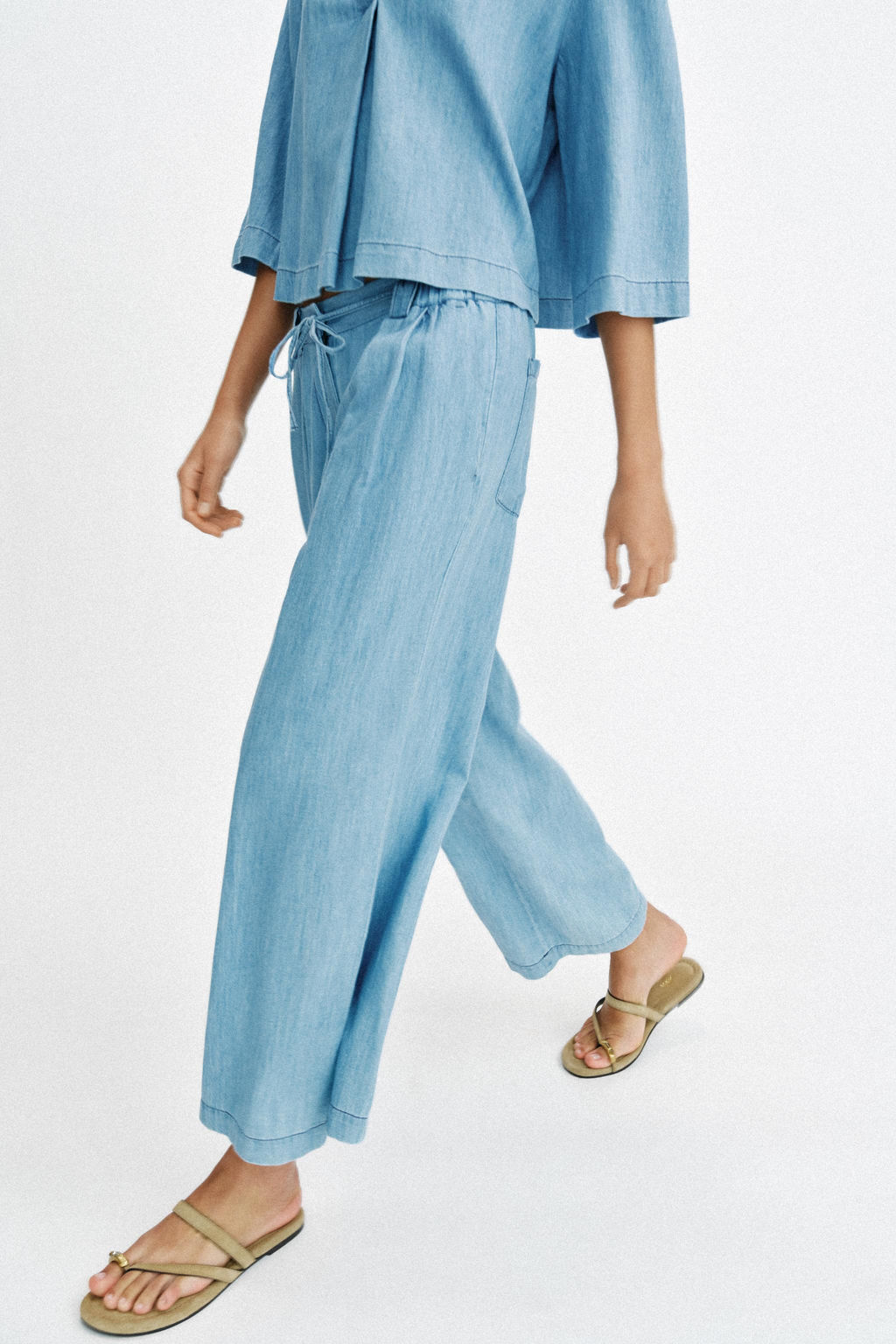 PANTAL?N FLUIDO CULOTTE / Azul - Zara фото 6