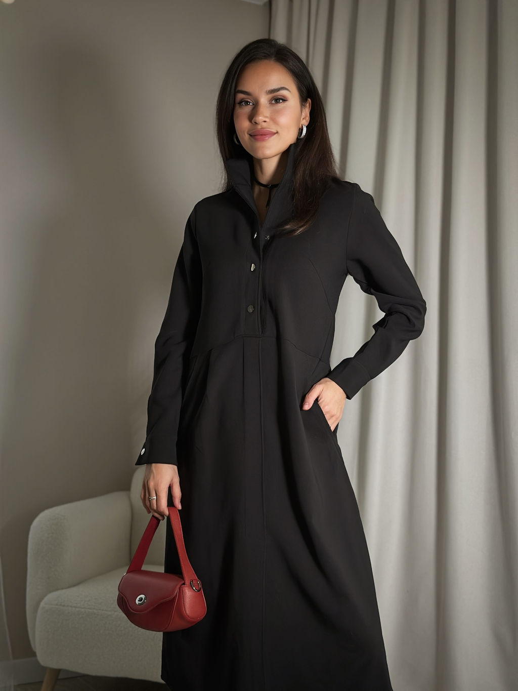 Платье Канна (черный) - Nadi bordo фото 2