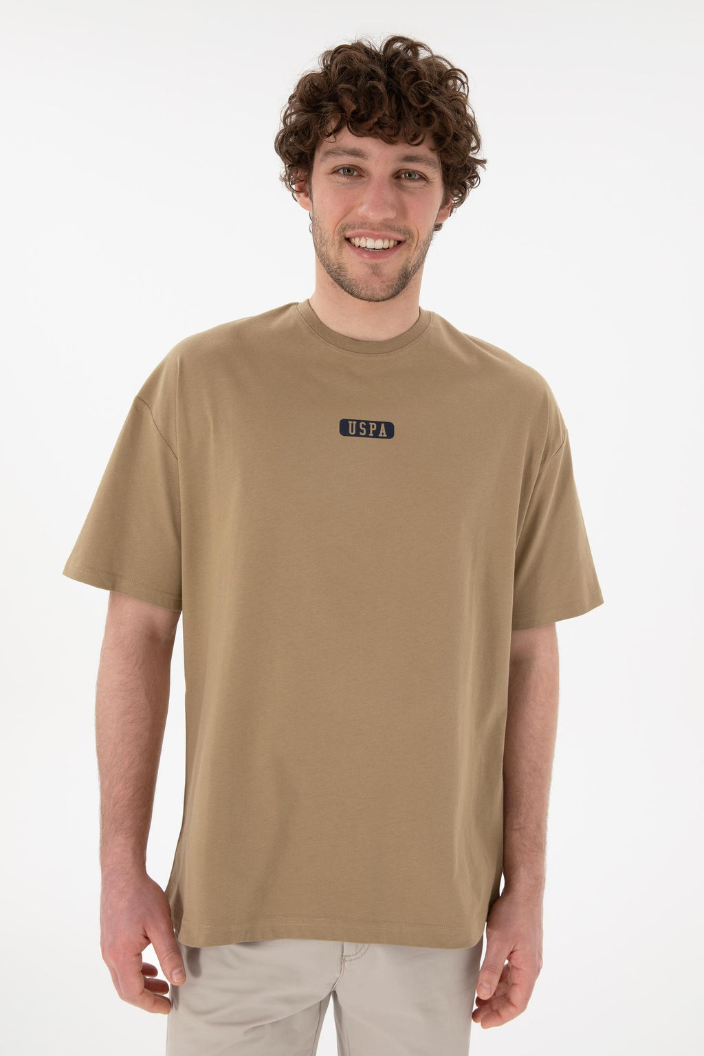 Erkek Oversize Fit Bisiklet Yaka Haki Ti__rt Sepette S_rpriz _ndirim - U.s. polo assn фото 4