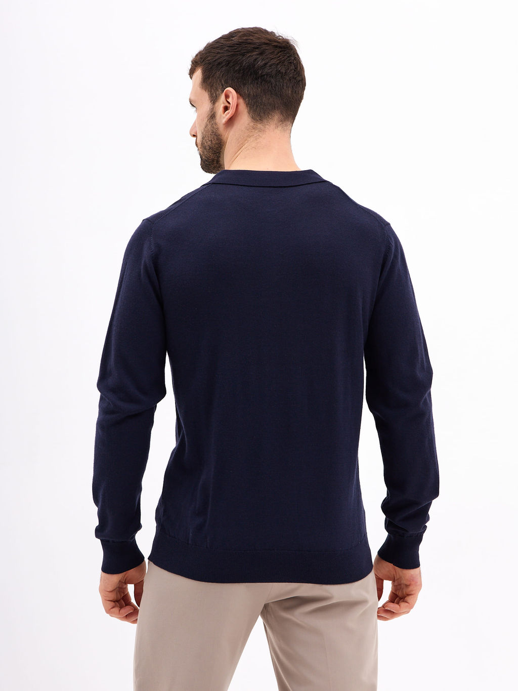 Джемпер мужской с воротником поло GREG G129-AN231909А (т. синий) фото 3