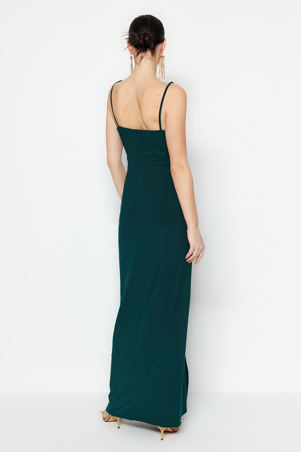 TRENDYOLMILLA Mor Astarl? Orme Uzun S?k Abiye Elbise TPRSS19UT0099 фото 14