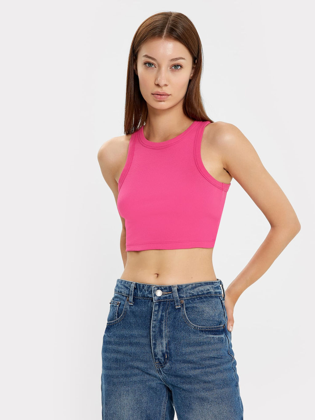 Топ женский укороченный в цвете фуксия фуксия 302764